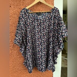 Alisha and Chloe Women’s Navy Floral Plus Size Blouse- Size 3XL